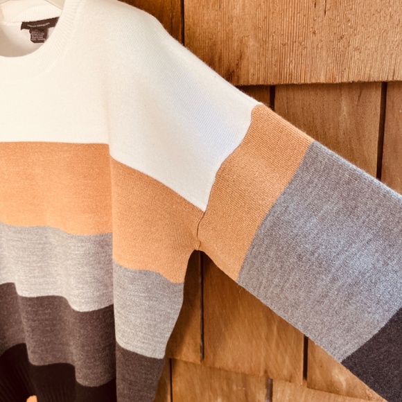 French Connection Womens Della Ribbed Trim Crew Neck Striped Sweater Size M - Picture 9 of 14